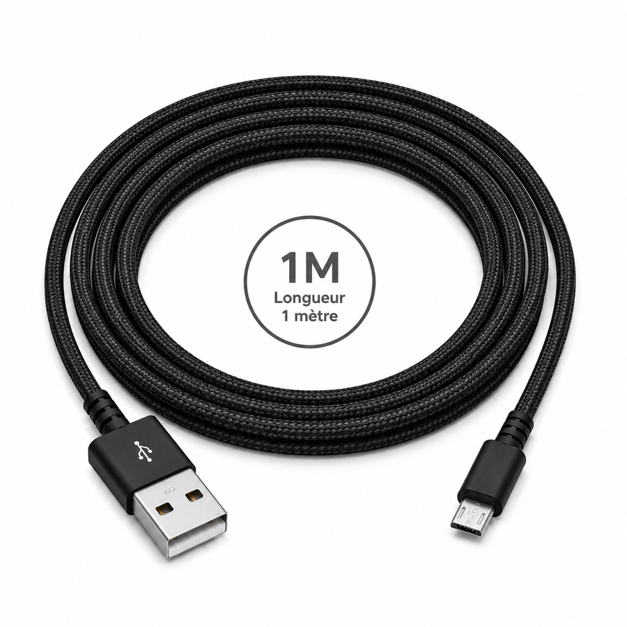Câble USB-A vers Micro USB 1 m renforcé