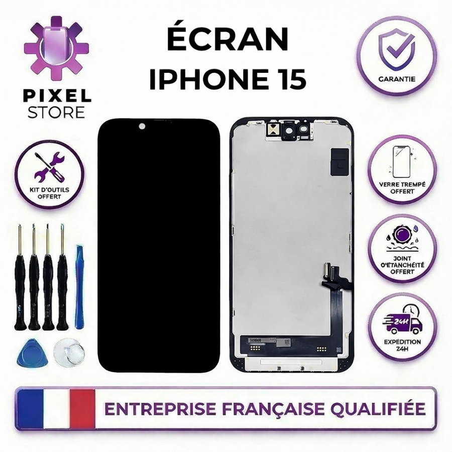 Apple iPhone 15 – Écran Hard OLED