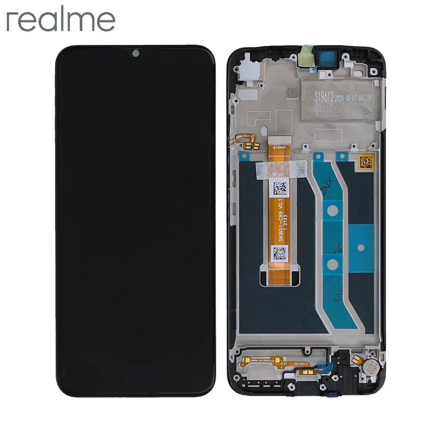 Realme C21 – Bloc écran LCD Service Pack d’origine – Noir - Pixel Store testé garantie